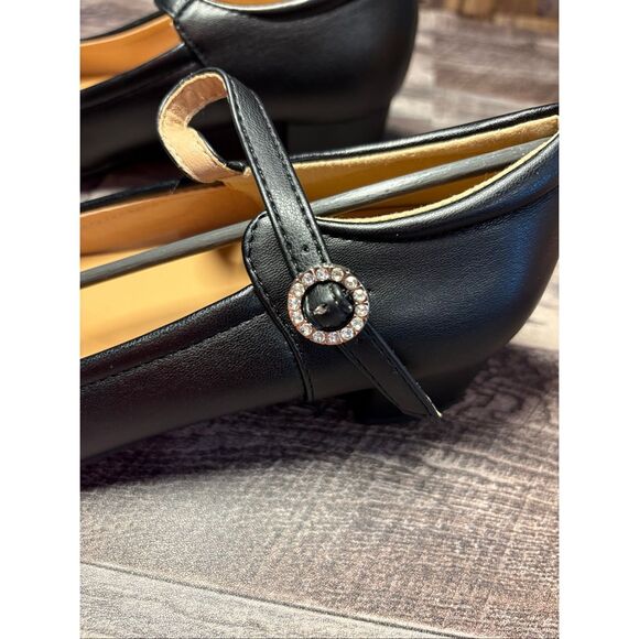 Black Mary Jane Low Heel Dress Shoes – Size 40 - Picture 2 of 4